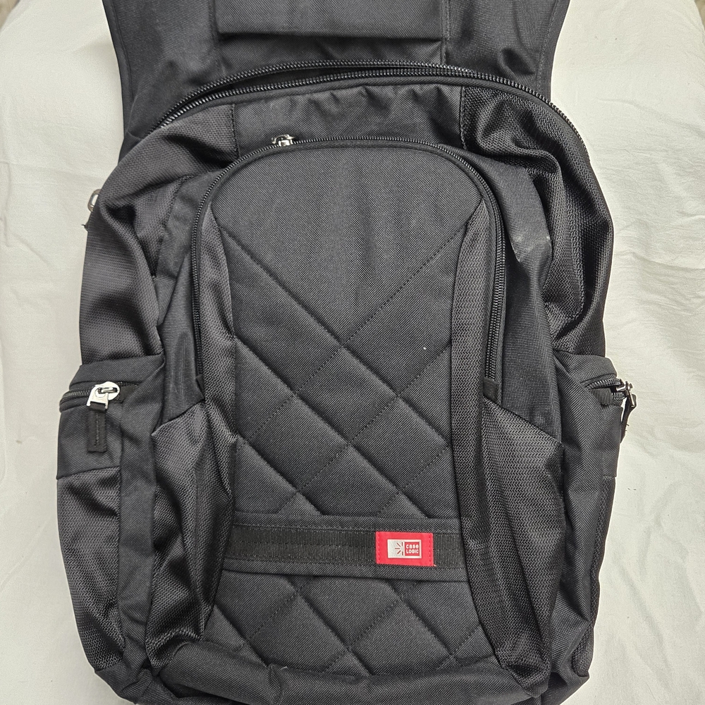Black Quilted Laptop Bag with Padded Straps
